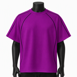 Custom <b>Men</b> <b>Oversized</b> Athletic Raglan T <b>Shirt</b> Contrast Piping Soccer Training Jersey Streetwear Loose Short Sleeve Sport <b>Gym</b> Tops - Product Image 1