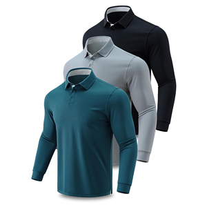Premium Mens Long Sleeve <b>Polo</b> Shirt Breathable Fabric Moisture Wicking Sporty Activewear Comfortable Fit For Daily <b>Sports</b> Use - Product Image 2
