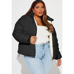 Blouson bomber pour homme, longueur standard, avec doublure en sherpa, fermeture boutonnée, noir, vêtement décontracté d'hiver, logo personnalisable sur le devant - Product Image 3
