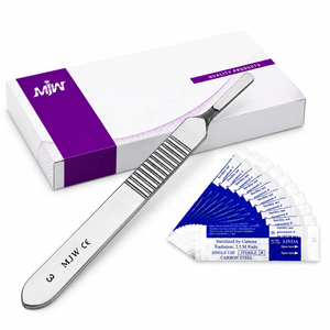 Manche de scalpel chirurgical MJW n° 3 avec lames n° 10 kits de scalpels chirurgicaux réutilisables en acier inoxydable avec manche, certifiés CE ISO13485 - Product Image 4
