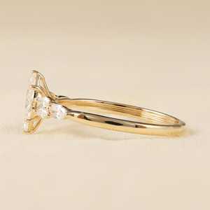แหวนเพชรทรงมาร์คีส์ 2.01 กะรัต ประดับเพชรแบบคลัสเตอร์ ตัวเรือนทองคำแท้ 14K สำหรับงานหมั้น งานแต่งงาน หรือเป็นของขวัญสำหรับเพื่อน - Product Image 4