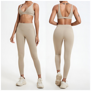 Women Breathable Tights Fitness Custom Logo High Waist Leggings and Bra Sets Active Wear Yoga Workout Sets - Product Image 4