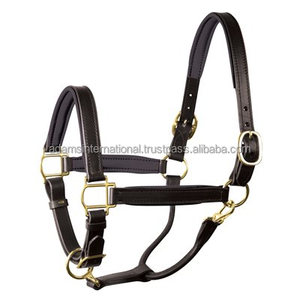 Halters en cuir de meilleure qualité avec coutures fantaisie | fabricant de grossiste de licol cheval | licous en cuir atomiquement cheval - Product Image 2