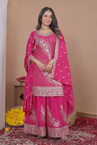 Islamic Style Pure Silk Fabric 5MM & 3MM Sequence Work Traditional Look Design Salwar Kameez Set For <b>Eid</b> & Ramzan Month Wear - Product Image 2