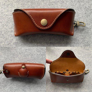 Handmade Genuine Leather Glasses Pouch Luxury Soft Cowhide <b>Case</b> Slim Vintage <b>Sunglasses</b> Cover Spectacles Bag LGC-0021 - Product Image 3