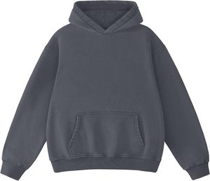 Sudadera con Capucha Unisex Extra Grande, Sudadera de Forro Polar, Color Sólido, Diseño con Bolsillos, Sudadera Informal para Otoño, Corte Regular, Estilo Tejido - Product Image 4