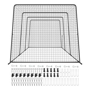 Gabbia da Battuta Portatile Autoportante 39.4 X 12.1 X 10.2 FT, in HDPE Annodato a 45 Strati, Attrezzatura per Allenamento di Battuta - Product Image 1