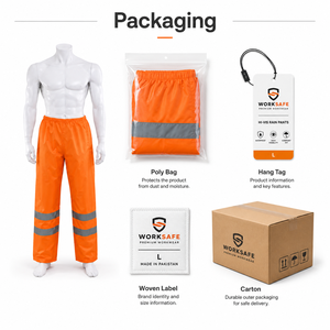 Winter Warm Waterproof Mining Worker Safety <b>Work</b> <b>Pants</b> High Visibility Tool Pockets Men's Reflective Tapes <b>Cargo</b> Trousers Nylon - Product Image 5