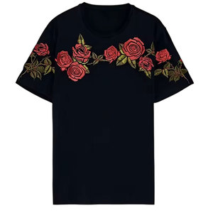 T-shirts brodés à faible MOQ, dernier style, tissu doux, nouveau design - Product Image 1