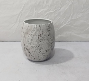 Jardinière en métal décorative imprimée, motif feuille tropicale, ronde, pour intérieur et extérieur, pot à fleurs élégant pour la décoration de la maison. - Product Image 2