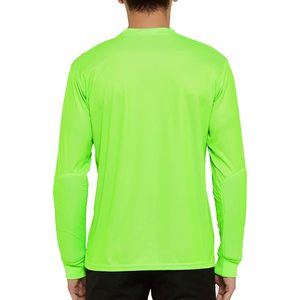 Maillot de football à manches longues pour homme, vert fluo et noir rayé, col rond, en polyester anti-humidité - Product Image 5