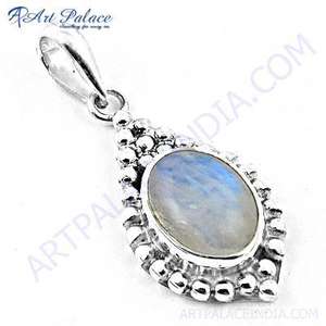 Truly Designer 925 Silver <b>Pendant</b> with Rainbow Moonstone <b>Fine</b> <b>Pendants</b> & <b>Charms</b> - Product Image 1