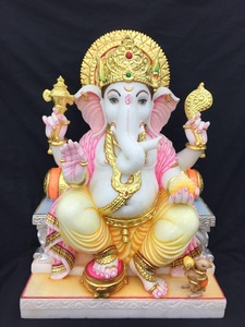 Estatua de Ganesha Ji de mármol blanco puro antiguo - Product Image 4