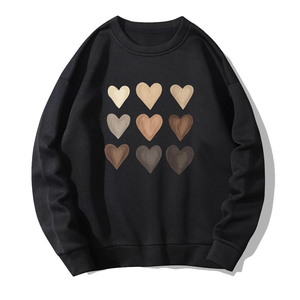 เสื้อสเวตเชิ้ตคอกลมโอเวอร์ไซส์แบบยูนิเซ็กซ์ พิมพ์ลายหัวใจ ผ้าถัก สวมใส่สบายๆ สำหรับฤดูใบไม้ร่วง - Product Image 1