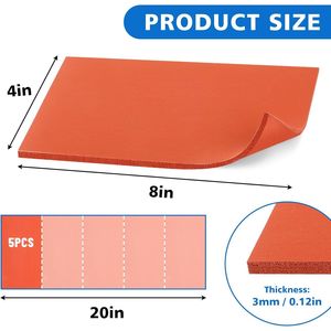 Set di 5 Tappetini in Silicone 8 x 4 Pollici Resistenti al Calore per Trasferimento Termico HTV su Cappelli, per Macchina Termopressa - Product Image 2