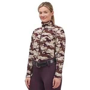 Pantalon d'équitation pour femmes, longueur intégrale, taille haute, imprimé, en spandex et polyester, extensible dans quatre directions, avec ceinture - Product Image 4