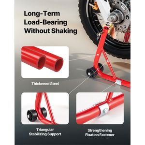 Sollevatore per Moto con Capacità di 850 libbre, Combo Anteriore e Posteriore con Supporto a Doppia Forcella per Ruota Anteriore e Bobina per Forcellone U+L, per Rampe e Cavalletti - Product Image 4