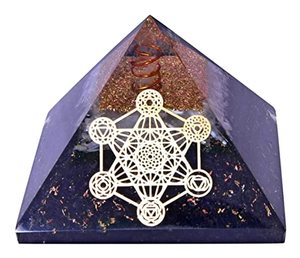 Pirámide de Turmalina Negra con Símbolo de Metatrón, Orgonita, Producto Espiritual Hecho a Mano en India para Meditación - Product Image 4