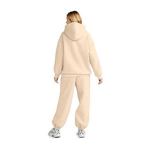 Conjunto de Sudadera con Capucha 100% Algodón para Mujer con Logotipo Personalizado, 2 Piezas, Teñido en Prenda, Ropa Casual Ecológica, Servicio OEM/ODM - Product Image 2