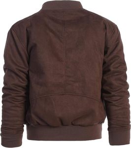 Men's Faux Suede Bomber <b>Jacket</b> with Warm <b>Light</b> Inner Padding - Product Image 2