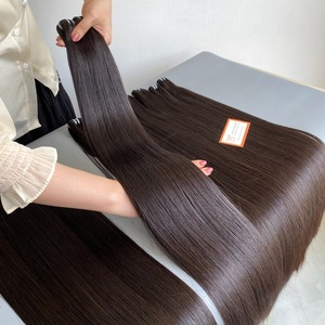 ผมต่อแบบเส้นตรงสีดำคุณภาพสูง ขนาด 8-40 นิ้ว เกล็ดผมเรียงตัวสวยงาม  แบบ Double Machine Weft - Product Image 6