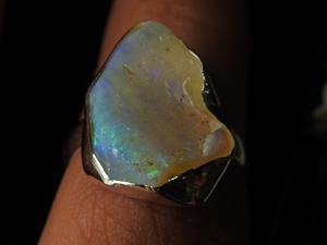 Opale australienne naturelle polie brute, sertie en argent, pierre précieuse classique, cadeau idéal pour elle, nouvelle arrivée - Product Image 5