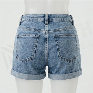 Shorts de Mezclilla de Verano para Mujer, Personalizados, de Alta Calidad, Cintura Alta, Borde Crudo, Moda Premium, Estilo Casual Diario _1 - Product Image 2