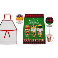 Delantal de Cocina con Estampado de Cascanueces Navideño, Diseño a Cuadros Rojo y Verde, para Decoración Navideña del Hogar