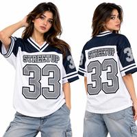 Maillot de football américain vintage rétro unisexe, impression par sublimation personnalisée, surdimensionné, respirant, anti-transpiration, grande taille