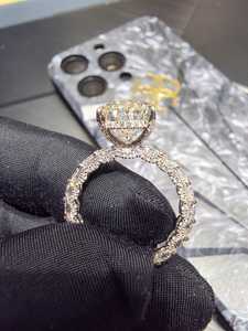 Classic 8K White Gold Diamond Engagement <b>Ring</b> Minimalist Prong Setting Daily Wear Jewelry Gift <b>for</b> Women <b>Men</b> Unisex Party - Product Image 4