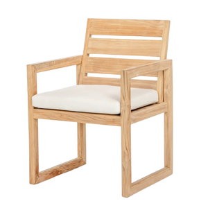 High Quality Teak Wood <b>Dining</b> <b>Armchair</b> With Soft Cushion Modern Contemporary Relaxing <b>Armchairs</b> Restaurant Indoor Outdoor Use - Product Image 3