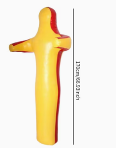 Inflatable Punching Bag <b>Dummy</b> Yellow Red PVC Training Target for Adult Martial Arts Practice - Product Image 2