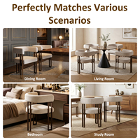 Ensemble de 2 chaises de salle à manger modernes rembourrées avec dossier ouvert incurvé et pieds en métal beige pour cuisine, salle à manger et restaurant