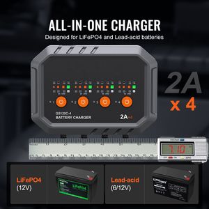 Caricabatterie Intelligente Completamente Automatico da 8 Ampere per Batterie LiFePO4 e Piombo-Acido (AGM/Gel/SLA) - Mantenitore di Carica per Auto - Product Image 2