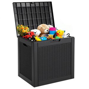 31-Gallon Deck <b>Box</b> with External Waterproof Resin <b>Lockable</b> Outdoor <b>Storage</b> - Product Image 1