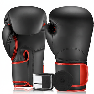 Guantes de boxeo de cuero PU auténtico en oferta, estilo guantes de boxeo de cuero marrón para saco de boxeo pesado - Product Image 4