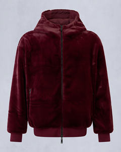 เสื้อฮู้ดผู้ชายสีแดงเบอร์กันดี พรีเมียม OEM ODM ผ้าฟลีซ ซิปหน้า ทรงปกติ สีพื้น เรียบง่าย สวมใส่สบาย ระบายอากาศได้ดี เหมาะสำหรับฤดูหนาว - Product Image 1