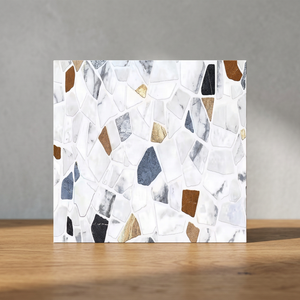 Carrelage antidérapant en céramique 3D pour salle de bain intérieure 400x400mm et carreaux de sol en terrazzo - Product Image 6