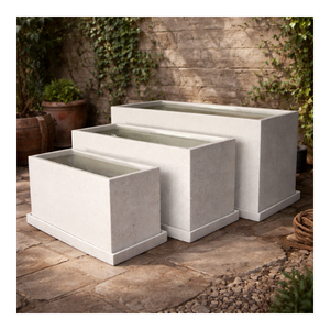 <b>Large</b> Fiberglass Decorative Planter Lightweight Durable Square Flower Pot Custom Colors OEM Manufacturing - Product Image 1
