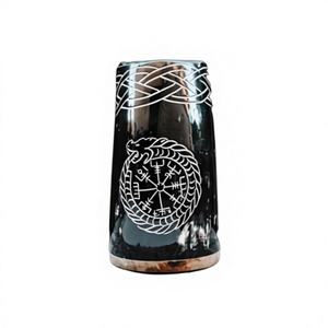 Taza de Cuerno de Animal de Alta Calidad, Última Novedad, para Cerveza y Vino, Ecológica, Reciclable, Estilo Americano, con Tapa de Bambú, Diseño de Montañas - Product Image 5