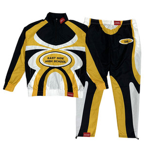 Custom Winter Hooded Reflective Windbreaker Tracksuit Set Loose Fit <b>Polyester</b> <b>Jogger</b> Streetwear Sportswear Reversible Style - Product Image 3