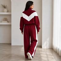 Ensemble de survêtement d'hiver pour femmes, veste coupe-vent unie et pantalon large, logo personnalisé, streetwear, vêtements de sport, service OEM