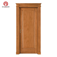 Puerta Exterior de Madera Clásica Minimalista Moderna, Marcos de Madera Sólida, Acabado Natural, Aislamiento Térmico, Apertura Lateral, Puerta Doble