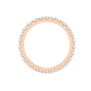 Bagues de mariage en or 10k, 14k, 18k avec diamants de laboratoire pour femmes, alliance complète sertie de diamants assortis - Product Image 3
