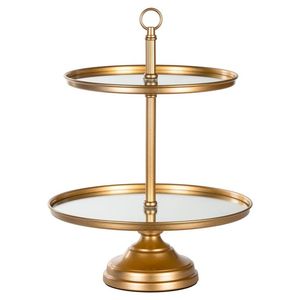 Base para Pastel de Metal con Acabado de Mármol Premium y Marco Dorado para una Experiencia Gastronómica de Lujo - Product Image 2