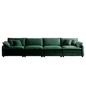 Modern 4-Seater Corduroy Fabric <b>Sofa</b> Comfortable Easy Assembly for <b>Office</b> or Apartment Living Room Modern Upholstered - Product Image 4