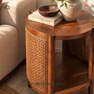 Solid Wood Accent <b>table</b> Teak Root Side <b>Table</b> <b>with</b> <b>Glass</b> <b>Top</b> Rustic Solid Wood End <b>Table</b> for Living Room Villa Hotel Furniture - Product Image 5
