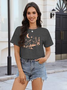 Camiseta Corta para Mujer, Estampado Gráfico, Manga Corta, Blusa Informal, Fabricante OEM - Product Image 4