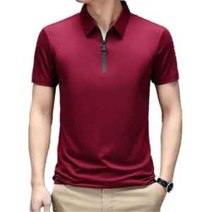T-shirts pour hommes tendance, design populaire, été, boutons, coutures, impression numérique, polo, couleur unie, nouveau design, tissu en coton - Product Image 4