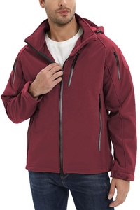 2025 OEM Custom <b>Men's</b> XL Softshell <b>Jacket</b> <b>Waterproof</b> Stand Collar Windbreaker Casual Style <b>Winter</b> Knitted Fabric - Product Image 4